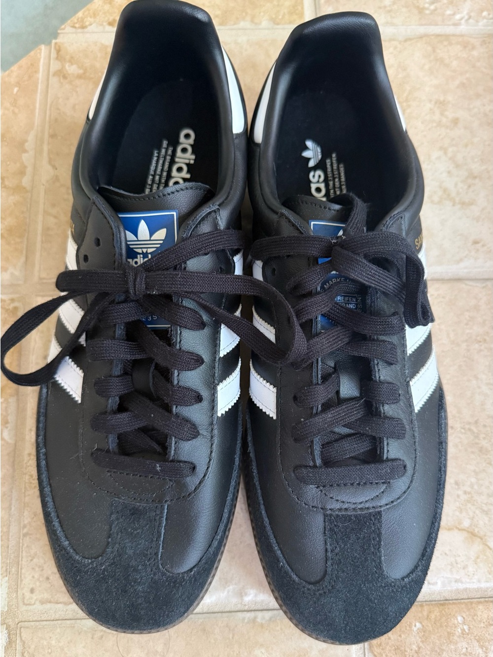 adidas Black and White Samba OG Sneakers with Classic Three Stripes